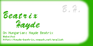 beatrix hayde business card